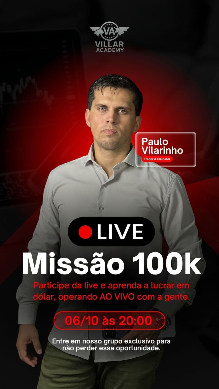 Portrait of a man for a financial course